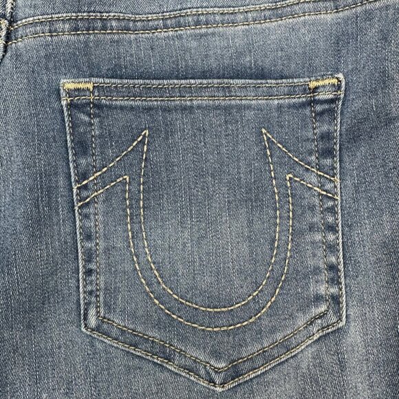 True Religion Shorts Womens Denim Raw Hem Size 29 Maisie Blue Jean Cut Off - Picture 9 of 10